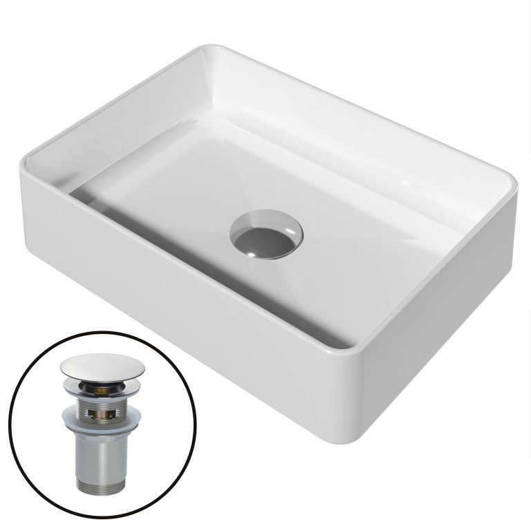 Set mobilier de baie  Euphoria alb lucios EUP P 60/0/W/W/0/BK/MB