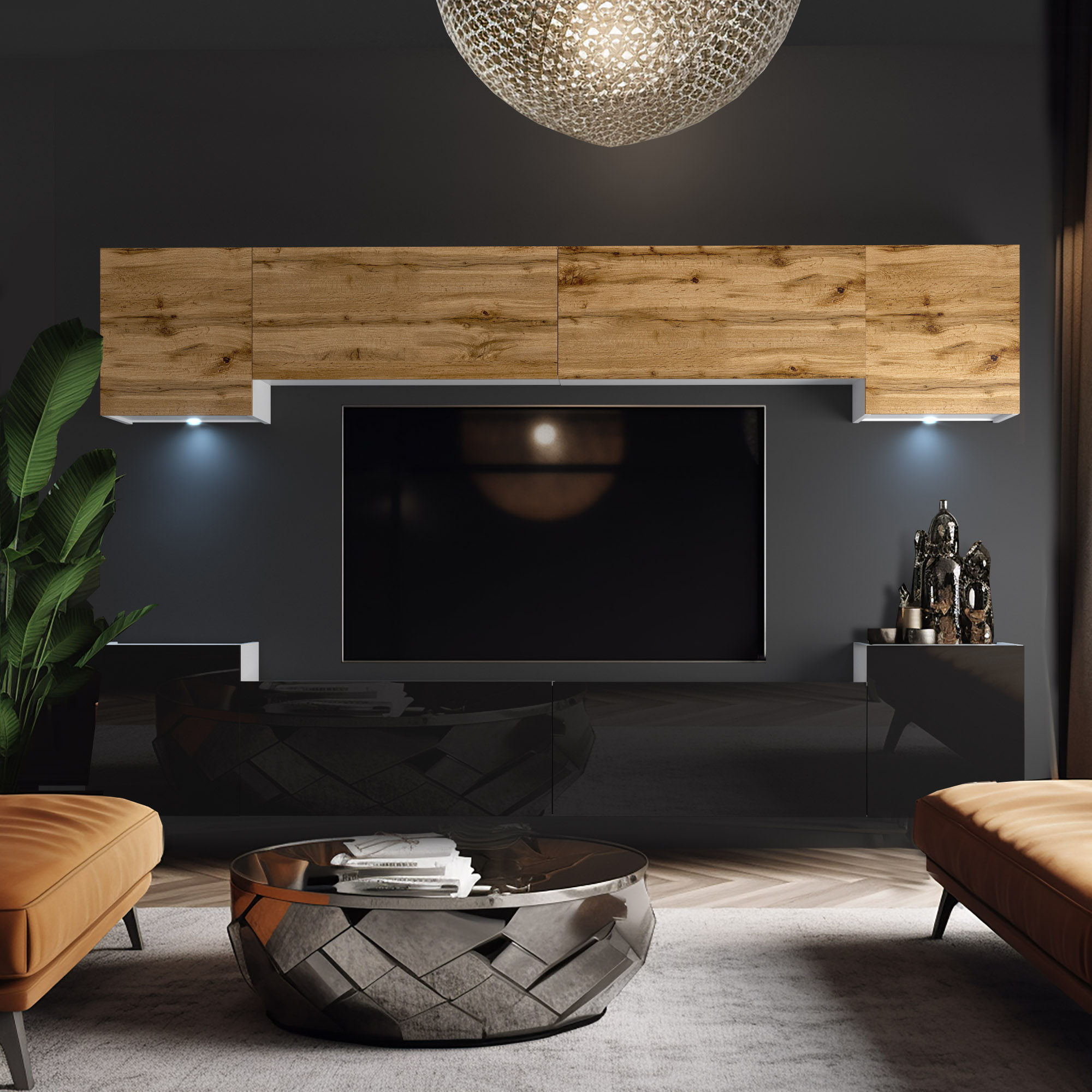 Imagine cu un living modern și elegant