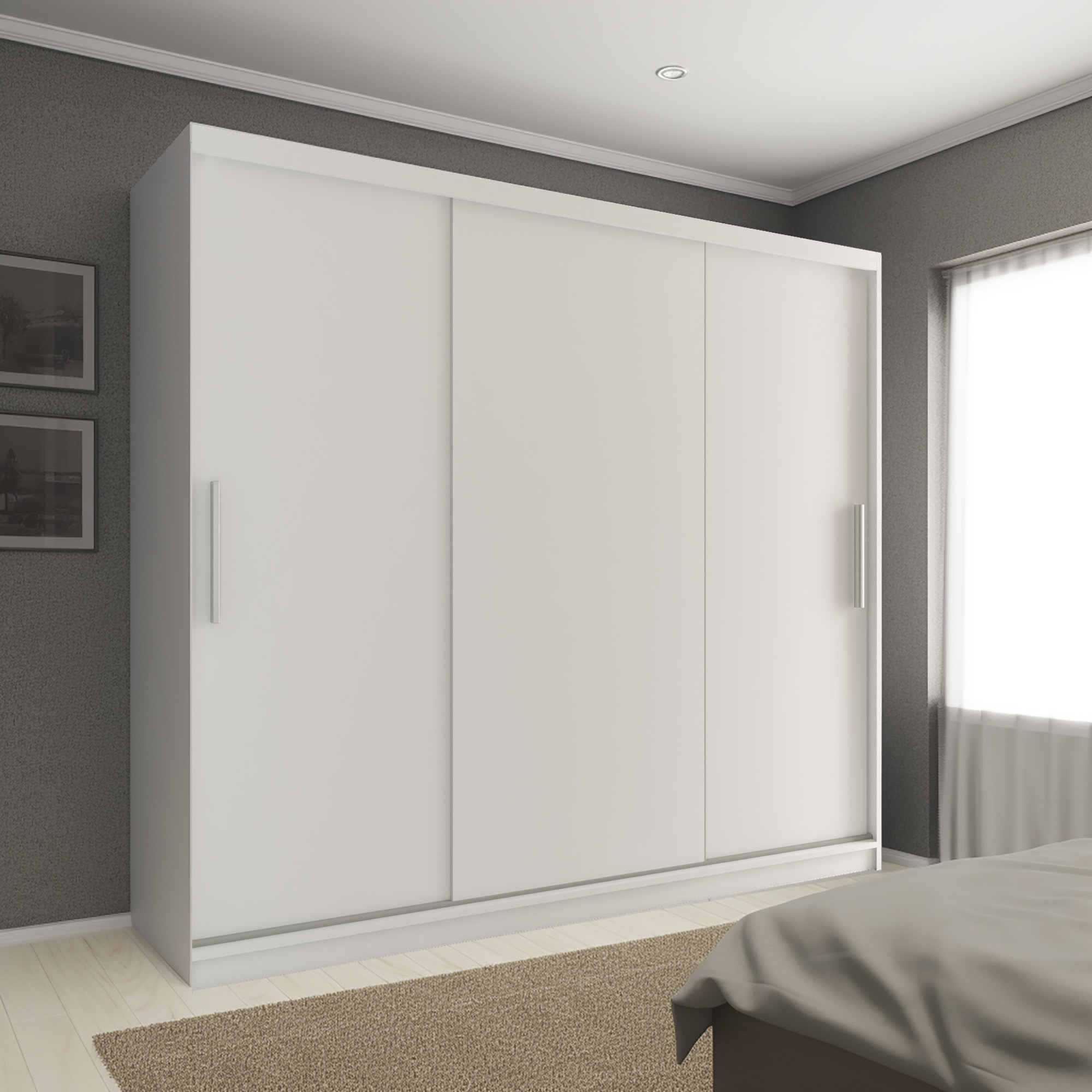 Dormitor cu dulap alb elegant