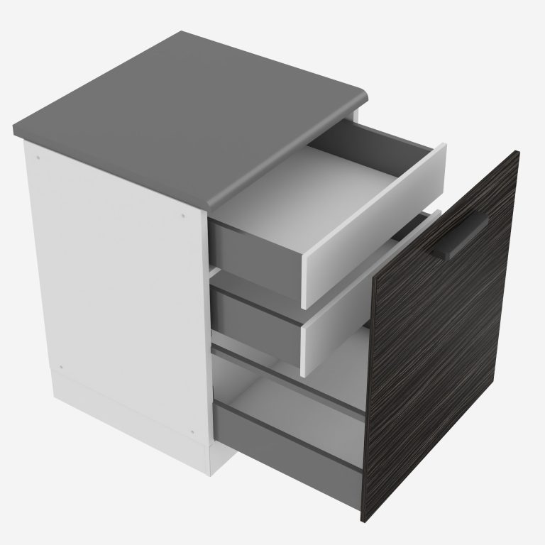 Corp de bucătărie Belini Premium Full Version inferior cu sertare interioare 60 cm abanos regal cu blat