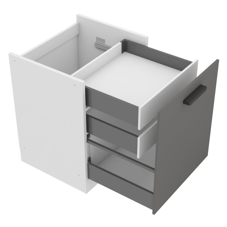 Corp de bucătărie Belini Premium Full Version inferior cu sertare interioare 60 cm gri mat