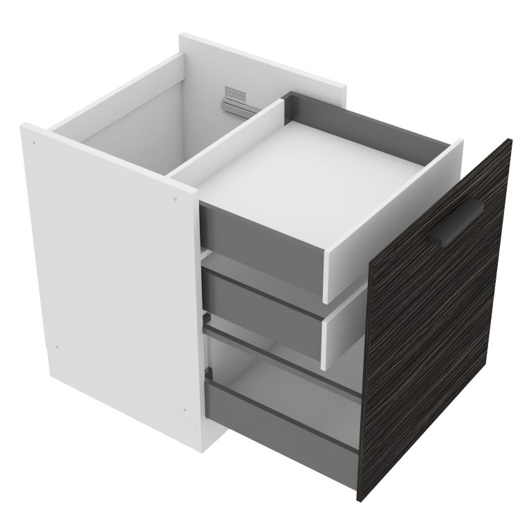 Corp de bucătărie Belini Premium Full Version inferior cu sertare interioare 60 cm abanos regal fara blat