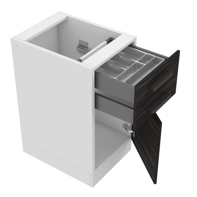 Corp de bucătărie inferior Belini Premium Full Version cu sertare 40 cm abanos regal fără blat și inserție de tacâmuri
