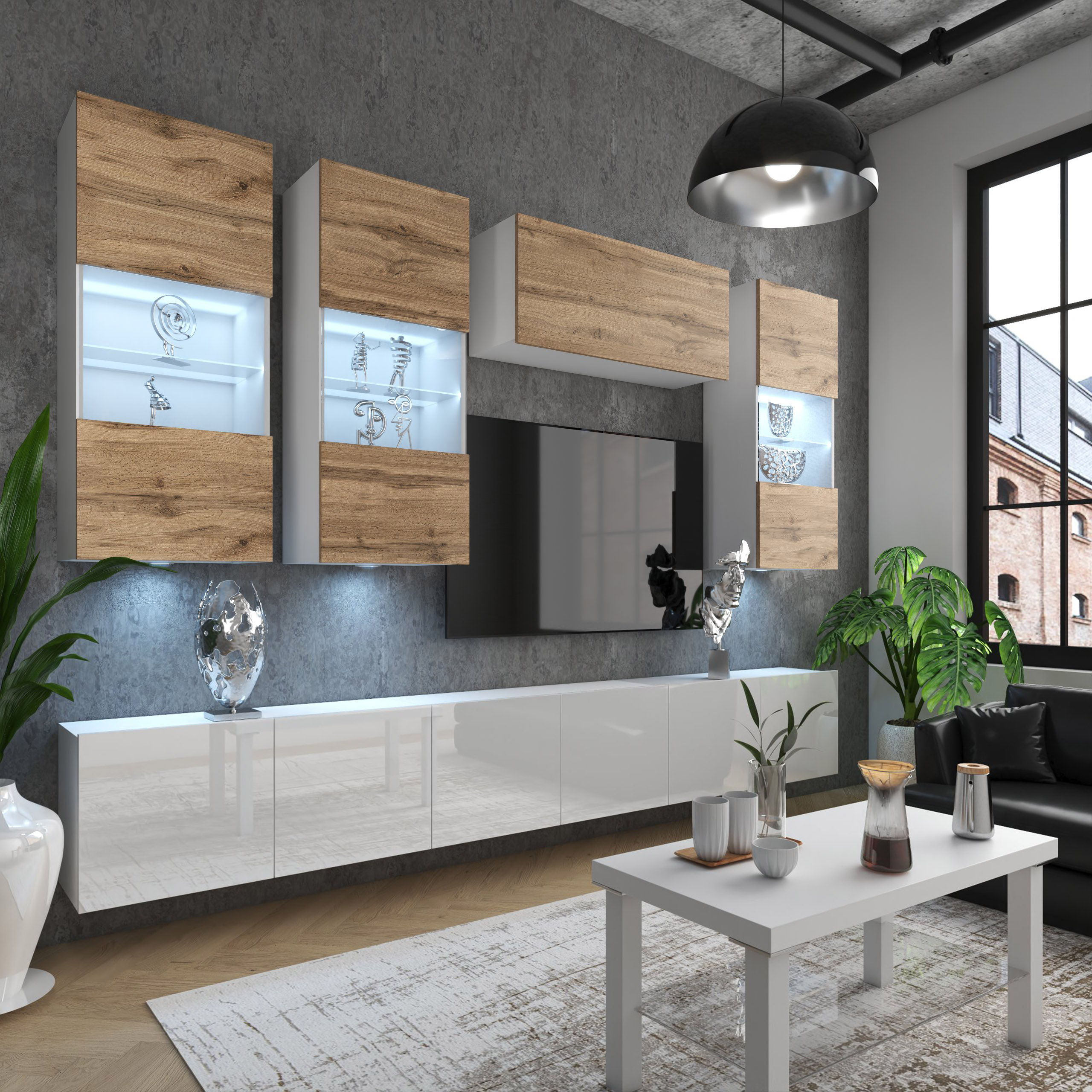 Mobilier modern din lemn în stil industrial