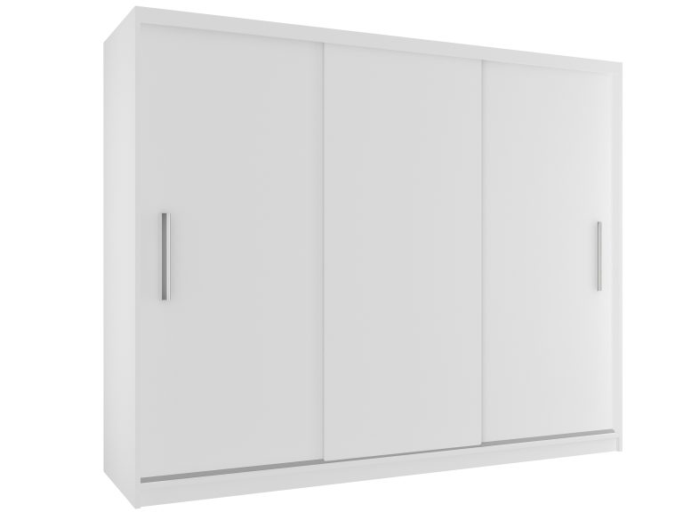 Dressing 232 cm Belini mat alb cu usi glisante si oglinda SI SZP4/2/1W/3W/0/AL
