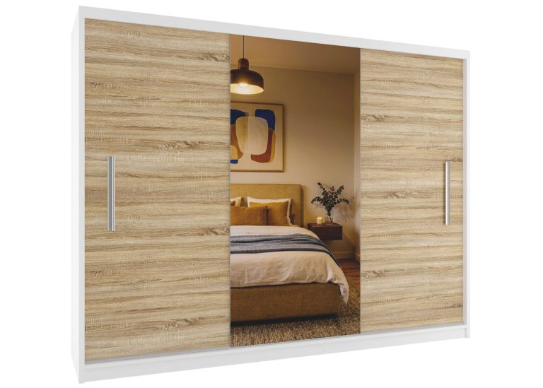 Dressing 232 cm cu oglindă, stejar Wotan, stejar Sonoma. Producător: MES PRIMO SZP4/2/1W/2DS1L/0/AL