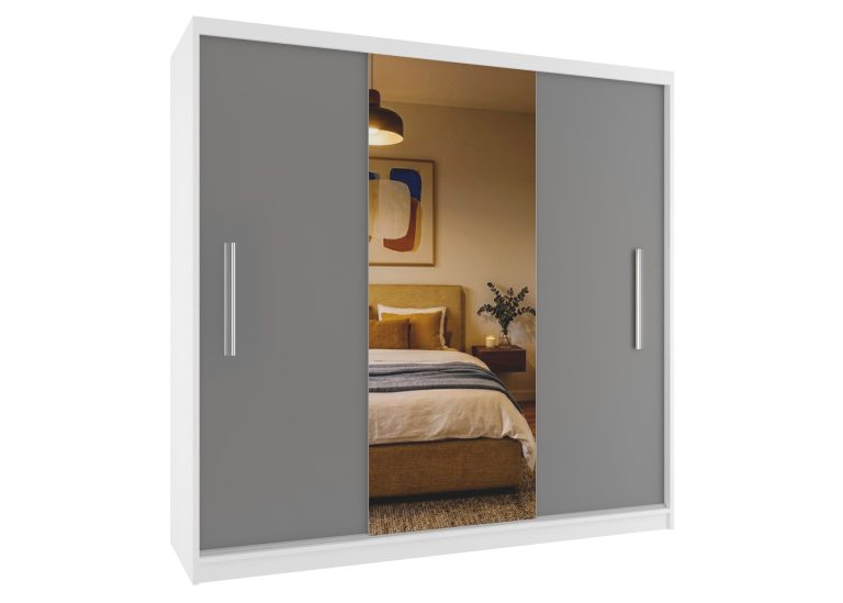 Dressing 200 cm PRIMO cu oglindă, gri antracit grafit Producător MES PRIMO SZP1/1/W/SR/0/AL