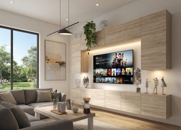 Mobila sufragerie TV/RTV de 300 cm, stejar Sonoma, producător IMP PRIMO 2/5/W/DS/0/0