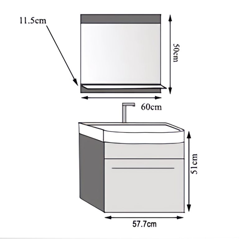 Mobilier de baie cu dulapuri și oglindă gri antracit grafit la reducere AUSTIN M 1/0/W/SR/0/ZW
