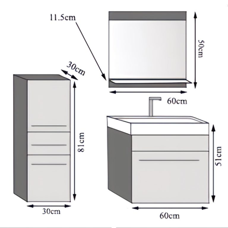 Mobilier de baie cu dulapuri și oglindă stejar Sonoma la reducere ATLANTA M 2/0/DS/DS/0/ZW