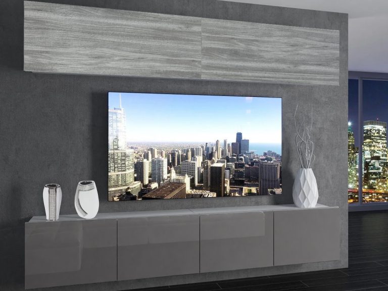 Set mobilă sufragerie 200 cm TV/RTV gri antracit grafit lucios Producător IMP 6/5/W/GW1S/0/0