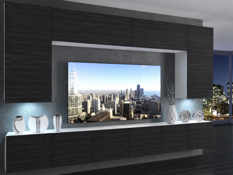 Set mobilă sufragerie  300 cm TV/RTV negru abanos Producător IMP 2/5/W/HK/0/0