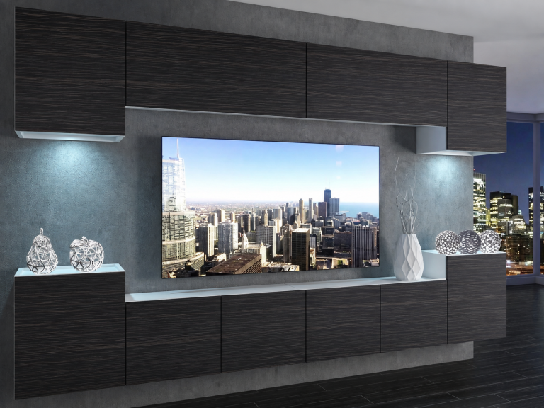 Set mobilă sufragerie  300 cm TV/RTV negru abanos Producător IMP 4/5/W/HK/0/0