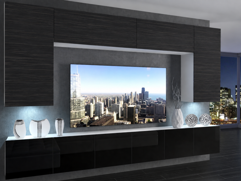 Set mobilă sufragerie  300 cm TV/RTV negru abanos Producător IMP 2/5/W/HKB/0/0