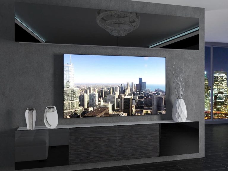 Set mobilă sufragerie 200 cm TV/RTV negru lucios, abanos Producent IMP 6/5/W/BBHKB/0/0