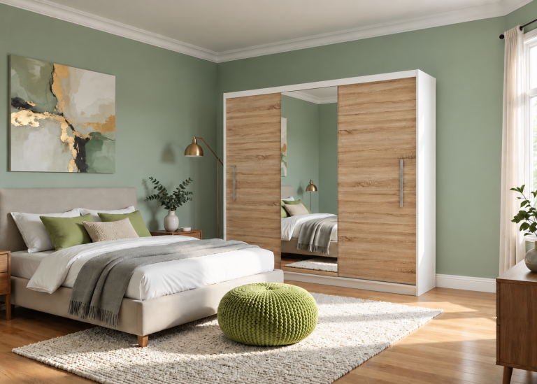 Dressing 232 cm cu oglindă, stejar Wotan, stejar Sonoma. Producător: MES PRIMO SZP4/2/1W/2DS1L/0/AL