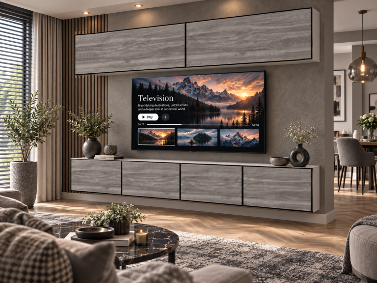 Mobilă de sufragerie Linea 200 cm TV/RTV gri antracit grafit Producător IMP L Brando 6/5/W/GW1/0/0