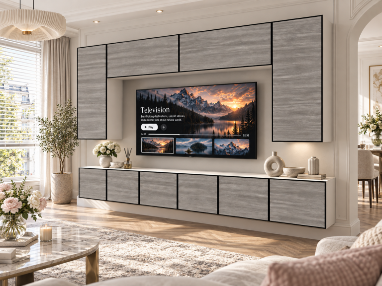 Mobilă de sufragerie Linea 300 cm TV/RTV gri antracit grafit Producător IMP L Monroe 2/5/W/GW1/0/0