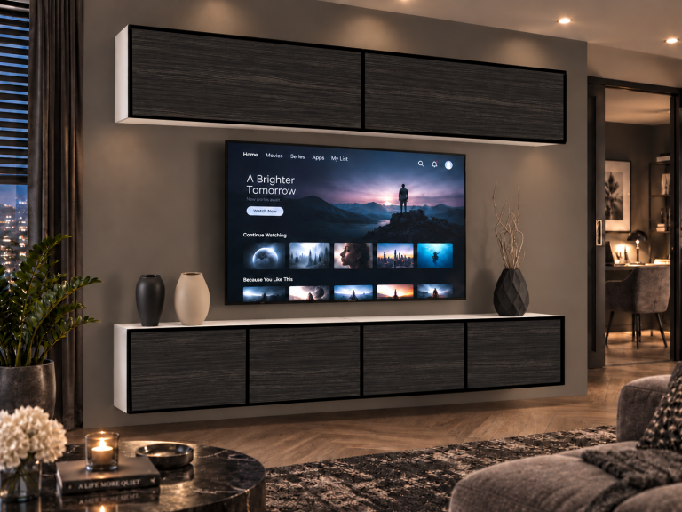 Mobilă de sufragerie Linea 200 cm TV/RTV negru abanos Producător IMP L Brando 6/5/W/HK/0/0
