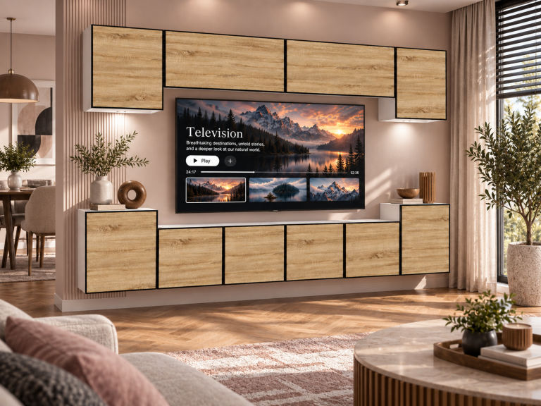 Mobilă de sufragerie Linea 300 cm TV/RTV aspect coloristic stejar Wotan stejar Sonoma Producător IMP L Hepburn 4/5/W/DS/0/0