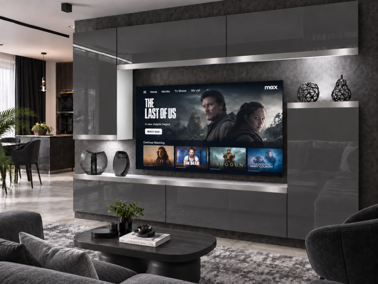Mobilă sufragerie Prestige 250 cm pentru TV/RTV, negru lucios, Producător: IMP P Woody 8/5/W/B/0/0/SL