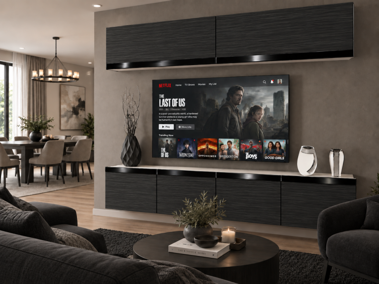 Mobilă de sufragerie Prestige 200 cm TV/RTV negru abanos Producător IMP P Brando 6/5/W/HK/0/0/CP