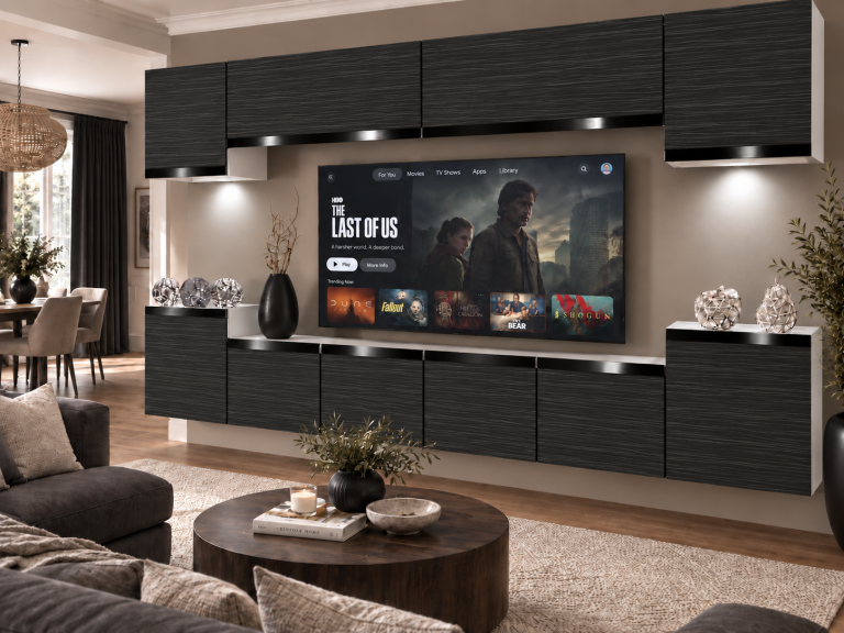 Mobilă de sufragerie Prestige 300 cm TV/RTV negru abanos Producător IMP P Hepburn 4/5/W/HK/0/0/CP