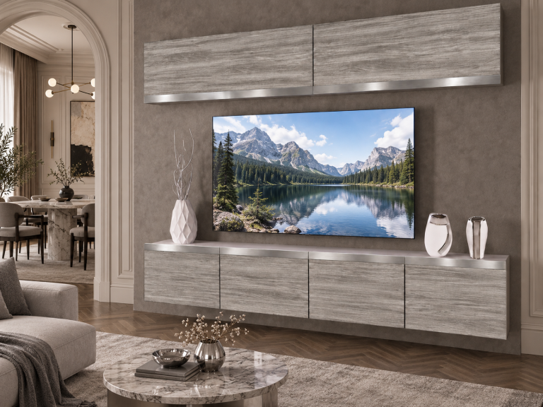 Mobilă sufragerie Prestige 200 cm pentru TV/RTV, gri antracit, grafit. Producător: IMP P Brando 6/5/W/GW1/0/0/SL
