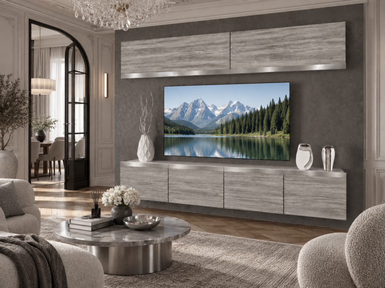 Mobilă sufragerie Prestige 200 cm pentru TV/RTV, gri antracit, grafit. Producător: IMP P Brando 6/5/W/GW1/0/0/SL