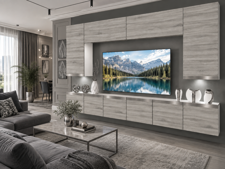 Mobilă de sufragerie Prestige 300 cm TV/RTV gri antracit grafit Producător IMP P Monroe 2/5/W/GW1/0/0/SL