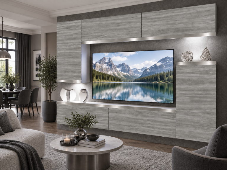 Mobilă sufrageria Prestige 250 cm pentru TV/RTV, gri antracit, grafit. Producător: IMP P Woody 8/5/W/GW1/0/0/SL