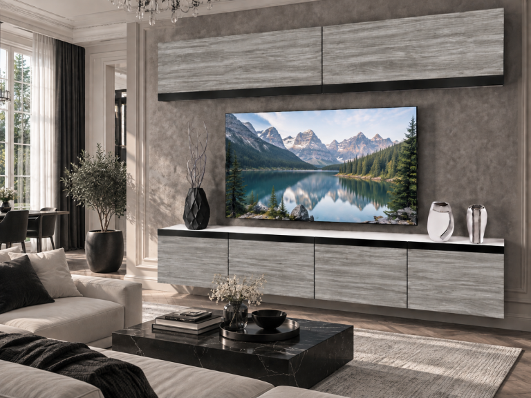 Mobilă sufragerie Prestige 200 cm pentru TV/RTV, gri antracit, grafit. Producător: IMP P Brando 6/5/W/GW1/0/0/CM