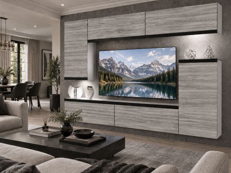 Mobilă sufragerie Prestige 250 cm pentru TV/RTV, gri antracit, grafit. Producător: IMP P Woody 8/5/W/GW1/0/0/CM
