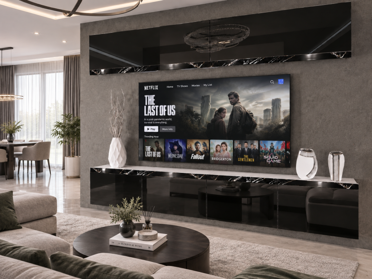 Mobilă de sufragerie Prestige 200 cm TV/RTV negru lucios Producător IMP P Brando 6/5/W/B/0/0/CS