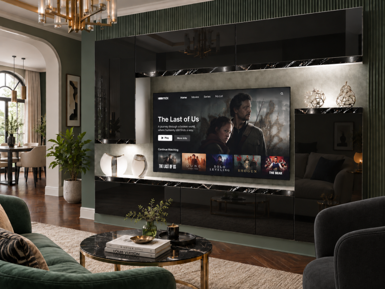Mobilă sufragerie Prestige 250 cm pentru TV/RTV, negru lucios, Producător: IMP P Woody 8/5/W/B/0/0/CS