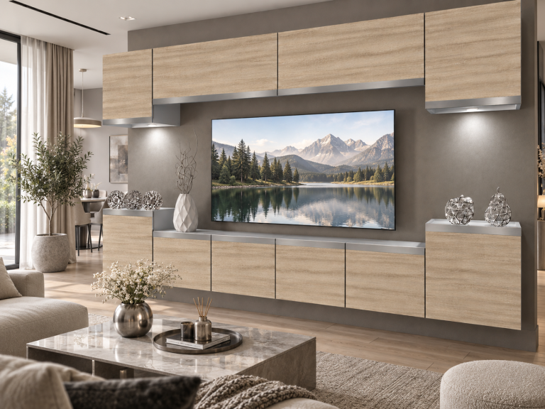 Mobilă de sufragerie Prestige 300 cm TV/RTV aspect coloristic stejar  wotan, stejar sonoma Producător IMP P Hepburn 4/5/W/DS/0/0/SL