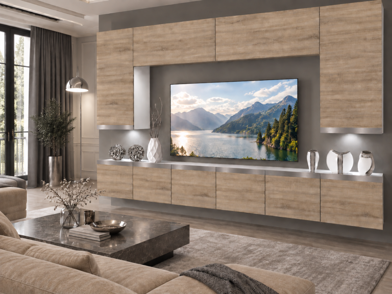 Mobilă de sufragerie Prestige 300 cm TV/RTV aspect coloristic stejar Wotan stejar Sonoma Producător IMP P Monroe 2/5/W/DS/0/0/SL