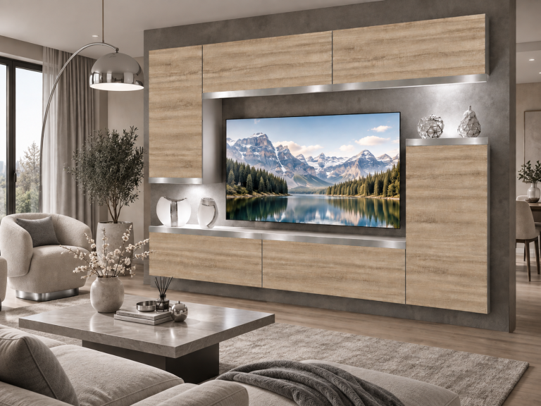 Mobilă sufragerie Prestige 250 cm pentru TV/RTV, fabricat din stejar, stejar Wotan, stejar Sonoma, Producător: IMP P Woody 8/5/W/DS/0/0/SL