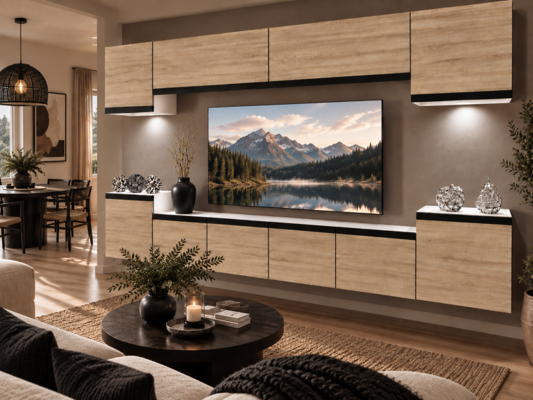 Mobilă de sufragerie  Prestige 300 cm, TV/RTV aspect coloristic stejar Wotan, stejar Sonoma, Producător IMP P Hepburn 4/5/W/DS/0/0/CM