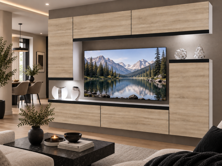 Mobilă sufragerie Prestige 250 cm pentru TV/RTV, fabricat din stejar, stejar Wotan, stejar Sonoma, Producător: IMP P Woody 8/5/W/DS/0/0/CM