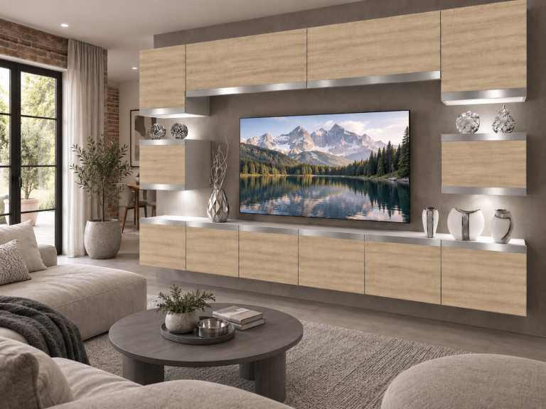 Mobilă de sufragerie Prestige 300 cm TV/RTV aspect coloristic stejar Wotan stejar Sonoma Producător IMP P Tarantino 3/5/W/DS/0/0/SL