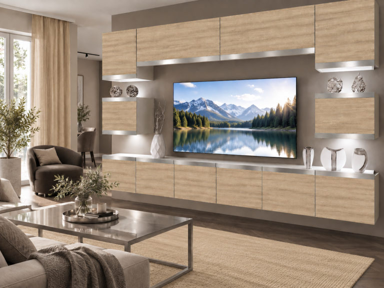 Mobilă de sufragerie Prestige 300 cm TV/RTV aspect coloristic stejar Wotan stejar Sonoma Producător IMP P Tarantino 3/5/W/DS/0/0/SL