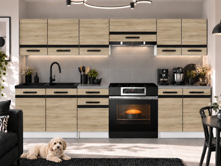 Mobilier de bucătărie Prestige 240 cm stejar sonoma cu blat Producător TOR P Salvador/0/WT/DS/0/A1/CM