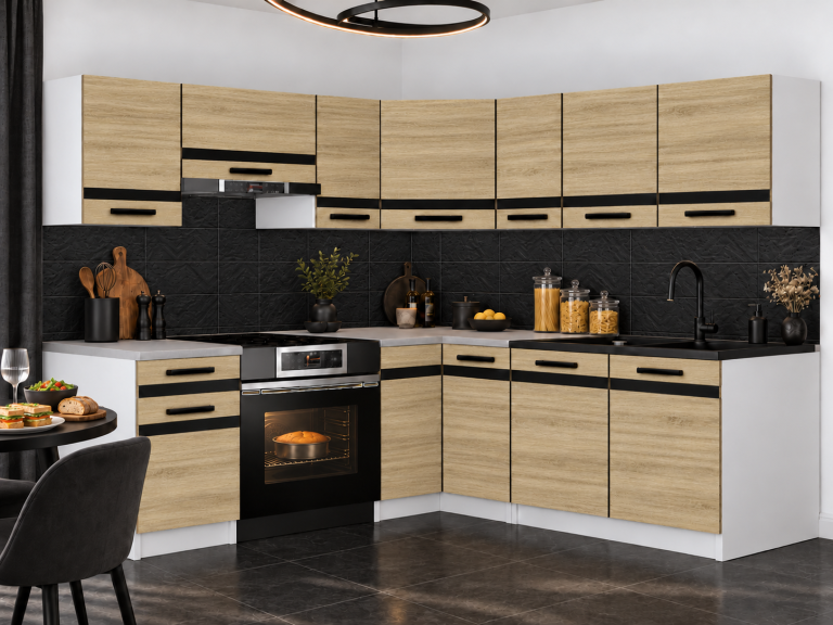 Mobilier de bucătărie Prestige 360 cm stejar sonoma cu blat Producător TOR P Pablo/0/WT/DS/0/A1/CM