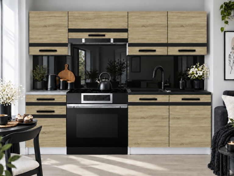 Mobilier de bucătărie Prestige 180 cm stejar sonoma fără blat Producător TOR P Leonardo/0/WT/DS/BB/A1/CM