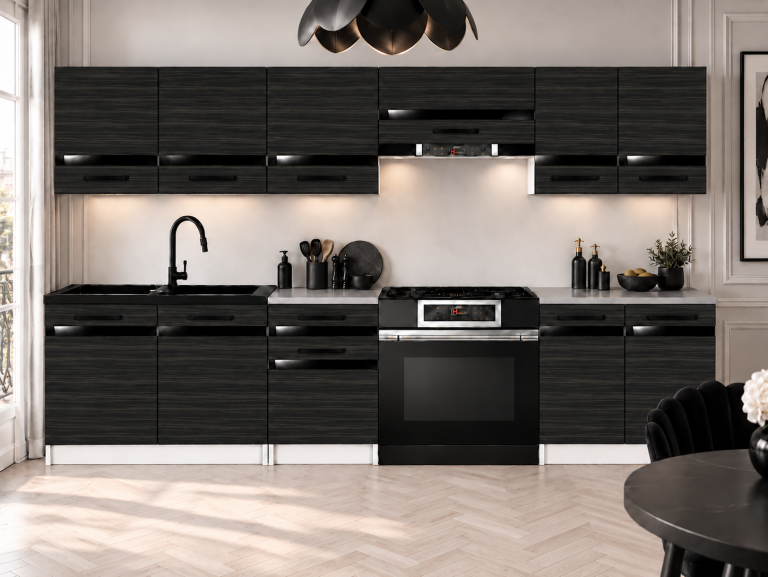 Mobilier de bucătărie Prestige 240 cm abanos regal cu blat Producător TOR P Salvador/0/WT/HK/0/A1/CP
