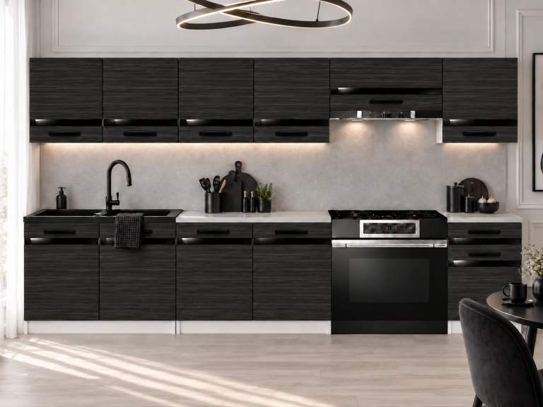 Mobilier de bucătărie Prestige 260 cm abanos regal cu blat Producător TOR P Frida/0/WT/HK/0/A1/CP