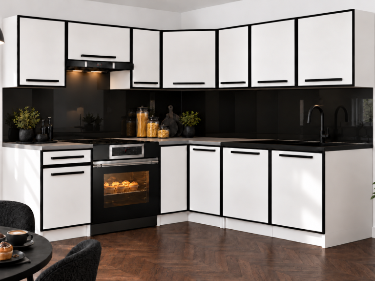Mobilier de bucătărie Linea 360 cm alb mat cu blat Producător TOR L Pablo/0/WT/WT/0/A1