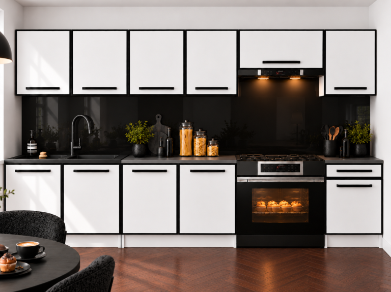Mobilier de bucătărie Linea 260 cm alb mat fără blat Producător TOR L Frida/0/WT/WT/BB/A1