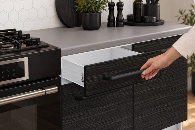 Mobilier de bucătărie Linea 260 cm abanos regal fără blat Producător TOR L Frida/0/WT/HK/BB/A1